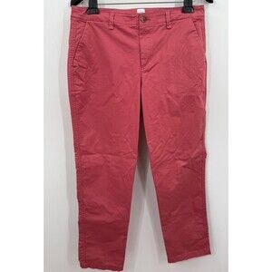 Gap Girlfriend Khaki 12 Pink Red Women's Straight Leg Cotton Stretch Mid-Rise